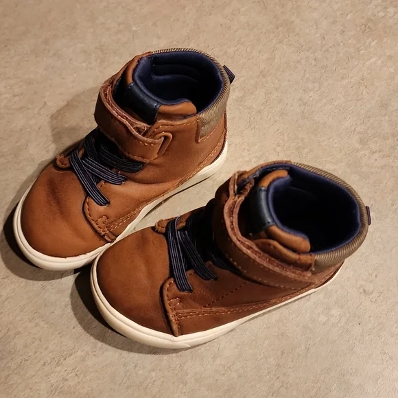 WONDER NATION Kids Brown Hi-Top Boots Size 5 - Picture 3 of 7